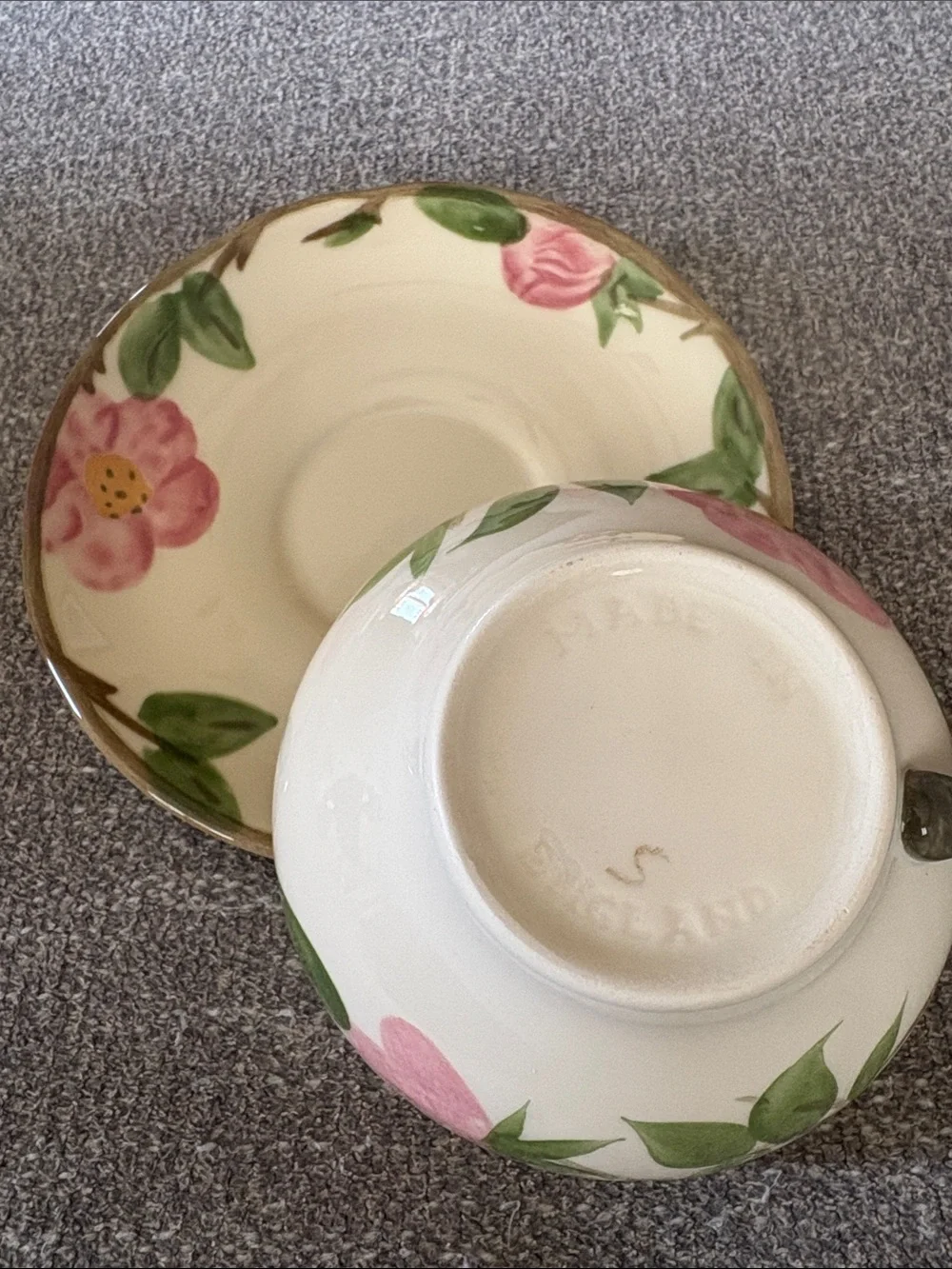 FRANCISCAN Desert Rose Teacup & Saucer 1995 Made in England